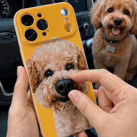 Puptailor Personalized Pet Dog Photo Phone Case with 3D Squishy Nose