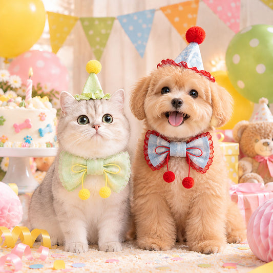 Pet Birthday Party Hat & Bow Tie