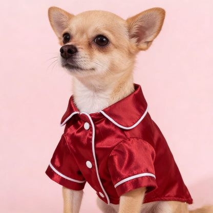 Personalized Embroidery Custom Faux Silk Pet Pajamas