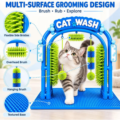 Cat Self-Grooming Arch with Brushes