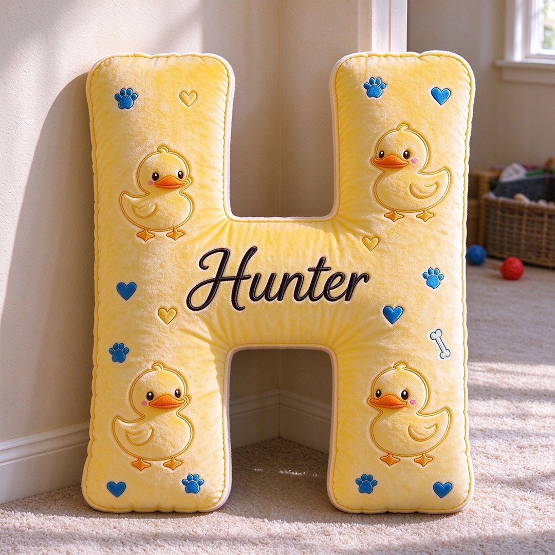 Personalized Duck Print Letter Plush Toy for Pets