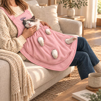 Puptailor Personalized Cat Cuddle Apron-Wearable Lap Protector For Brushing, Grooming And Nail Trimming