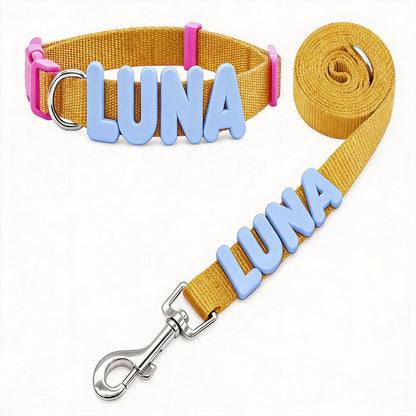 Personalized Letter Pet Leash and Collar Set