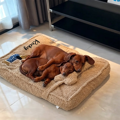 Puptailor Personalized Plush Embroidered Pet Bed