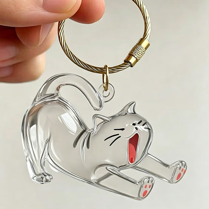 Personalized Cat Fur Memorial Keychain