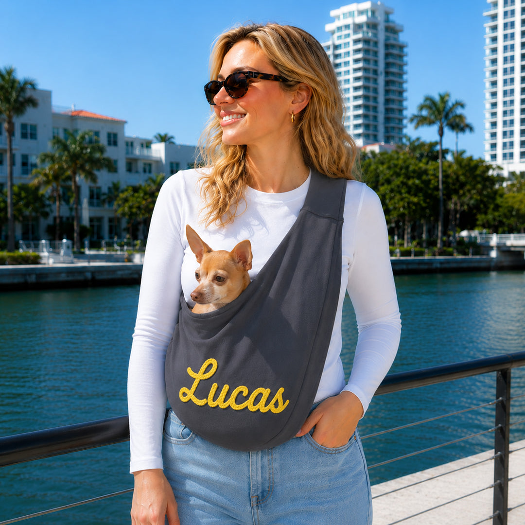 Personalized Embroidery Name Cotton Pet Sling Carrier