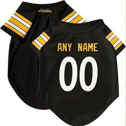 Puptailor Personalized Pittsburgh Dog T-Shirt Jersey with Name and Number Gifts