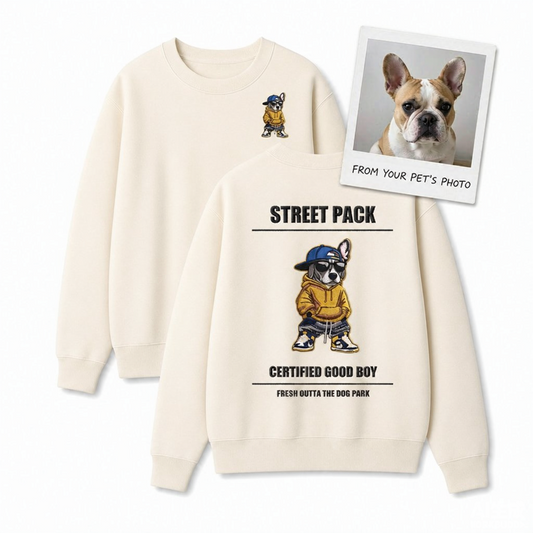 Custom Certified Good Boy Pet Portrait Sweatshirt