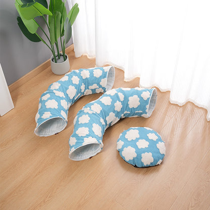2-in-1 Foldable Cat Play Tunnel and Cozy Cat Bed