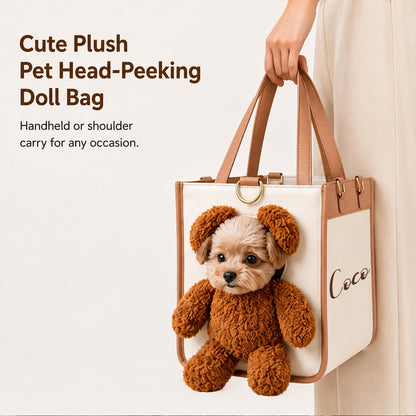 Personalized Cute Plush Pet Head-Peeking Doll Bag