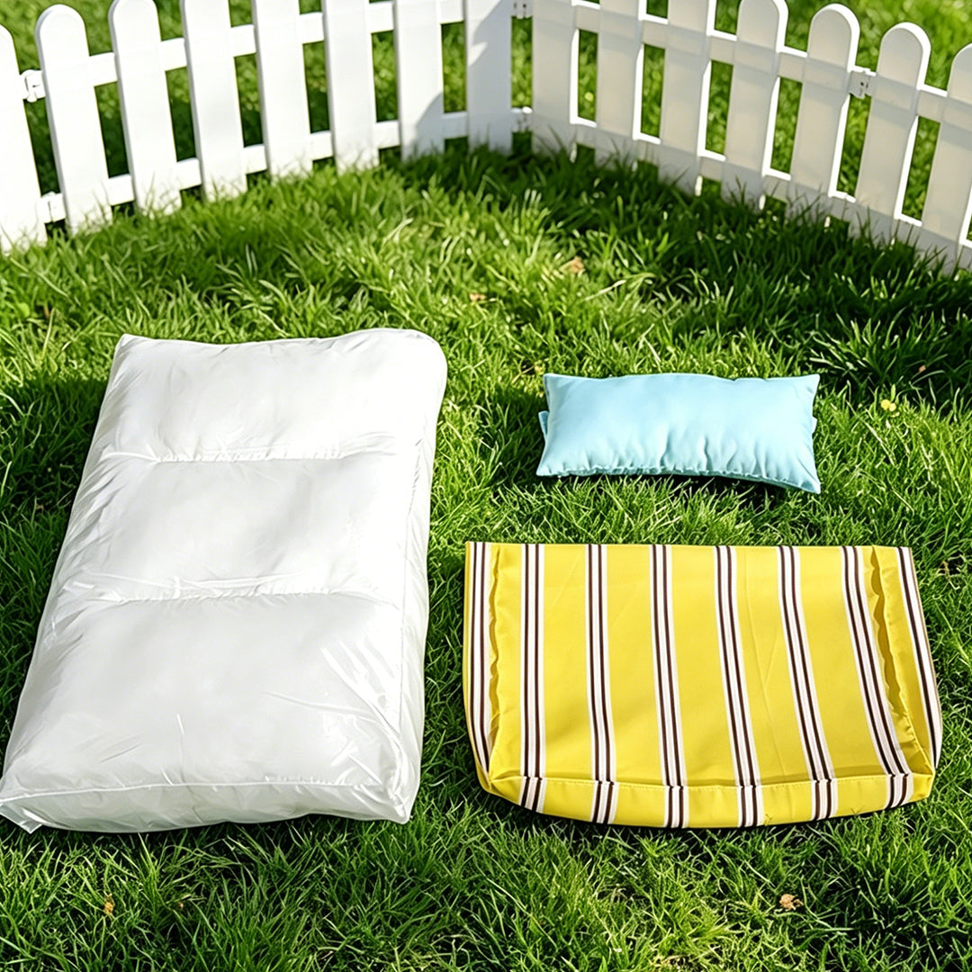 Personalized Waterproof Striped Pet Bed with Pillow