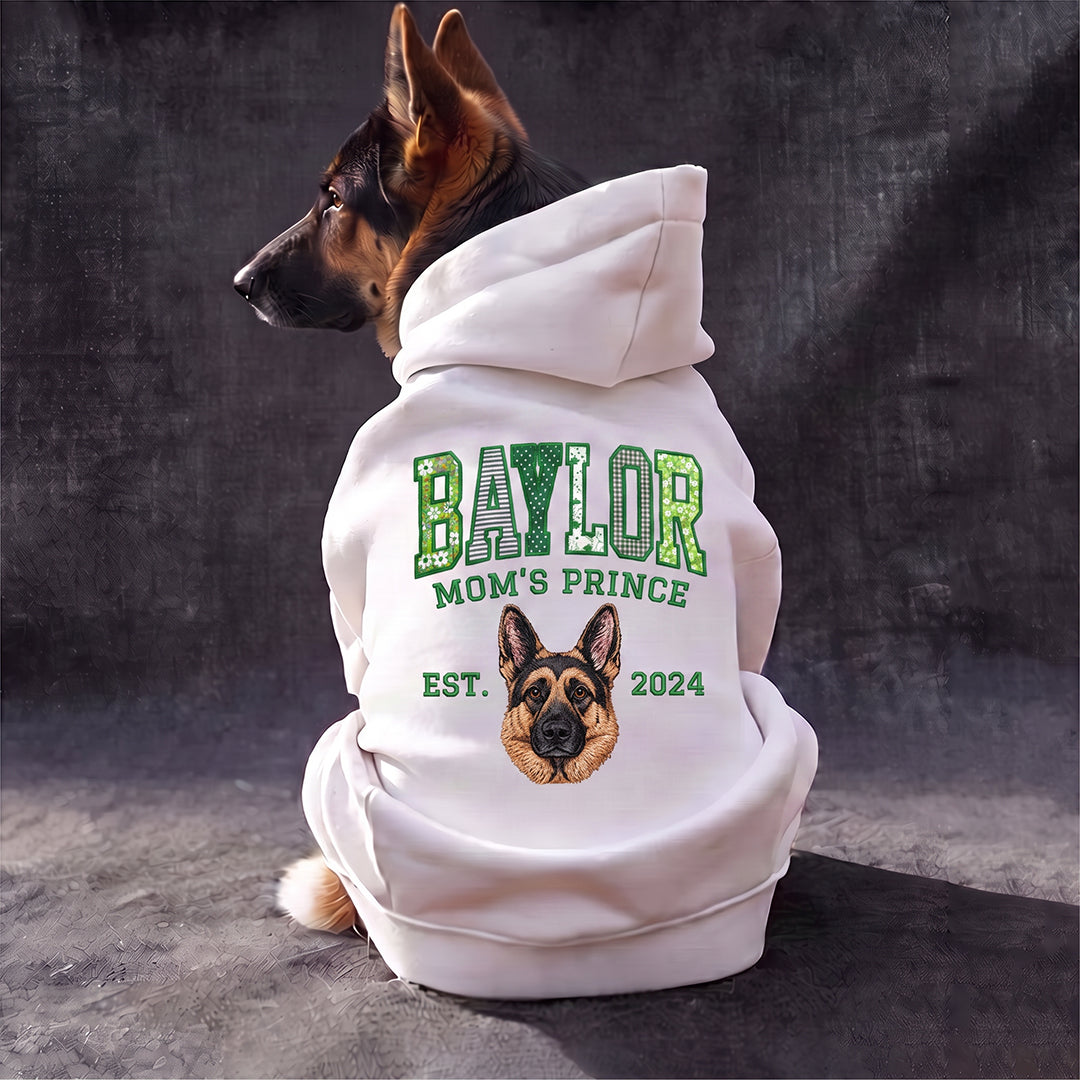 Personalized Dog Patchwork Embroidered Hooded