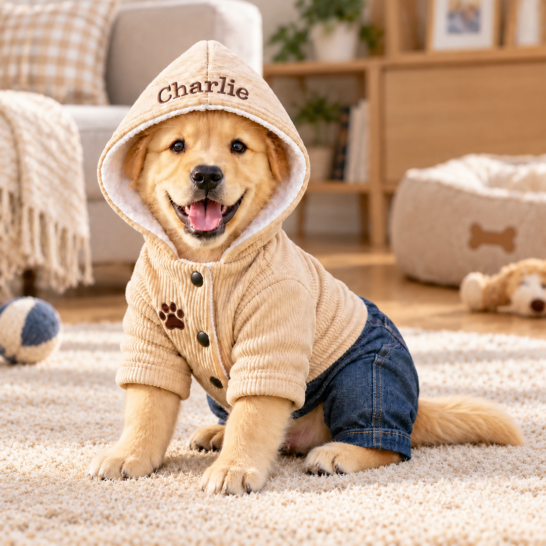 Personalized Corduroy Denim Dog Overalls