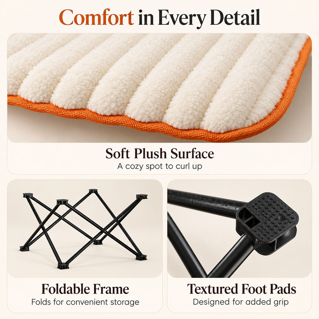 Foldable Plush Cat Bed