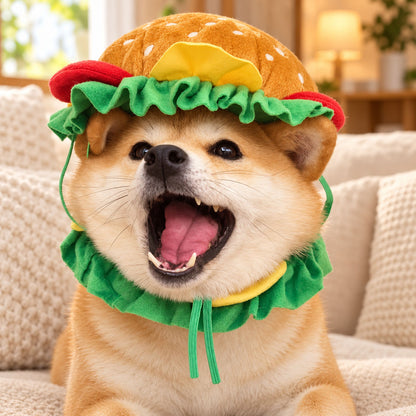 Hamburger Pet Costume Set for Cats & Small Dogs