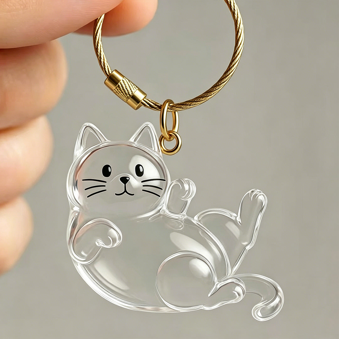 Personalized Cat Fur Memorial Keychain