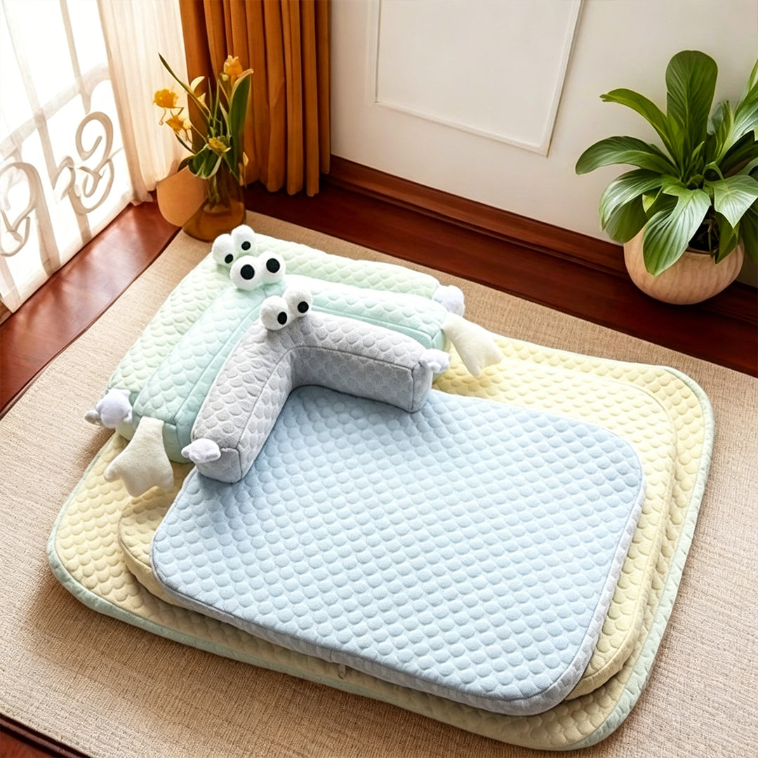 Personalized Summer Cooling Pet Bed with Neck Support Pillow