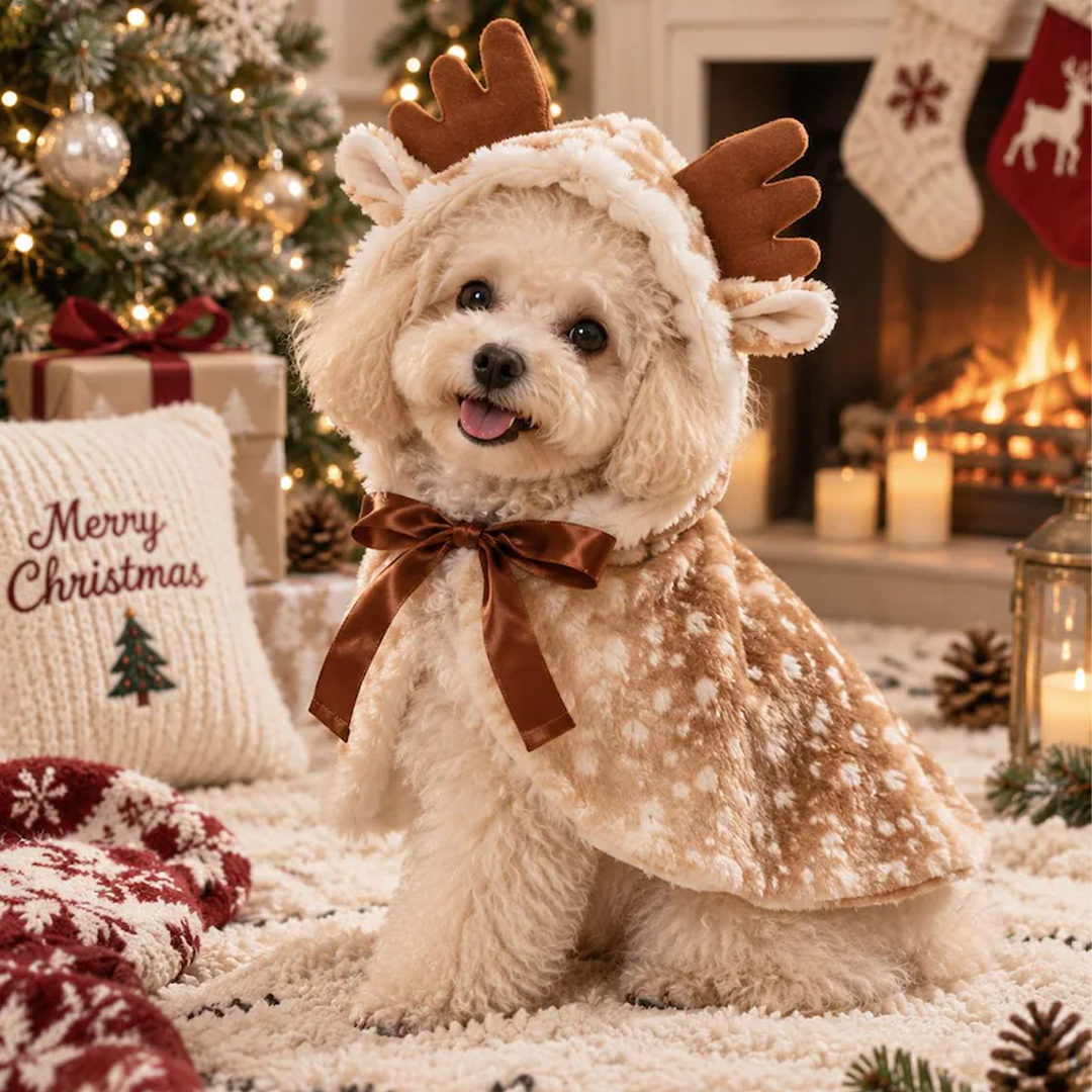 Reindeer Cape Costume for Small Dogs & Cats