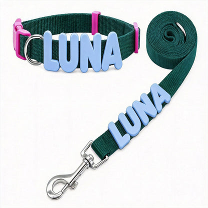 Personalized Letter Pet Leash and Collar Set