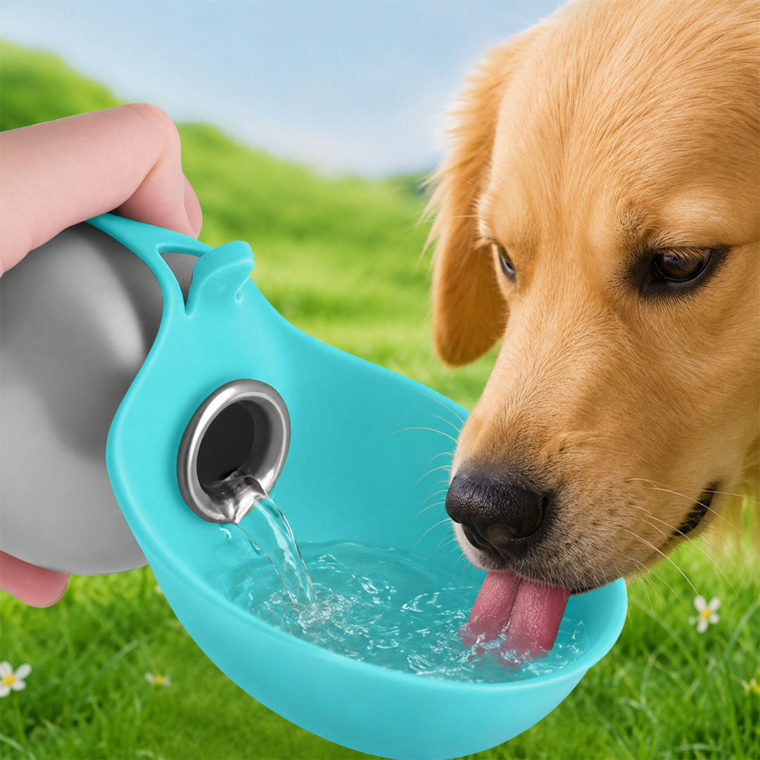 Personalized Custom Outdoor Round Portable Water Dispenser for Cats and Dogs
