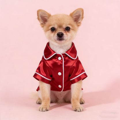 Personalized Embroidery Custom Faux Silk Pet Pajamas