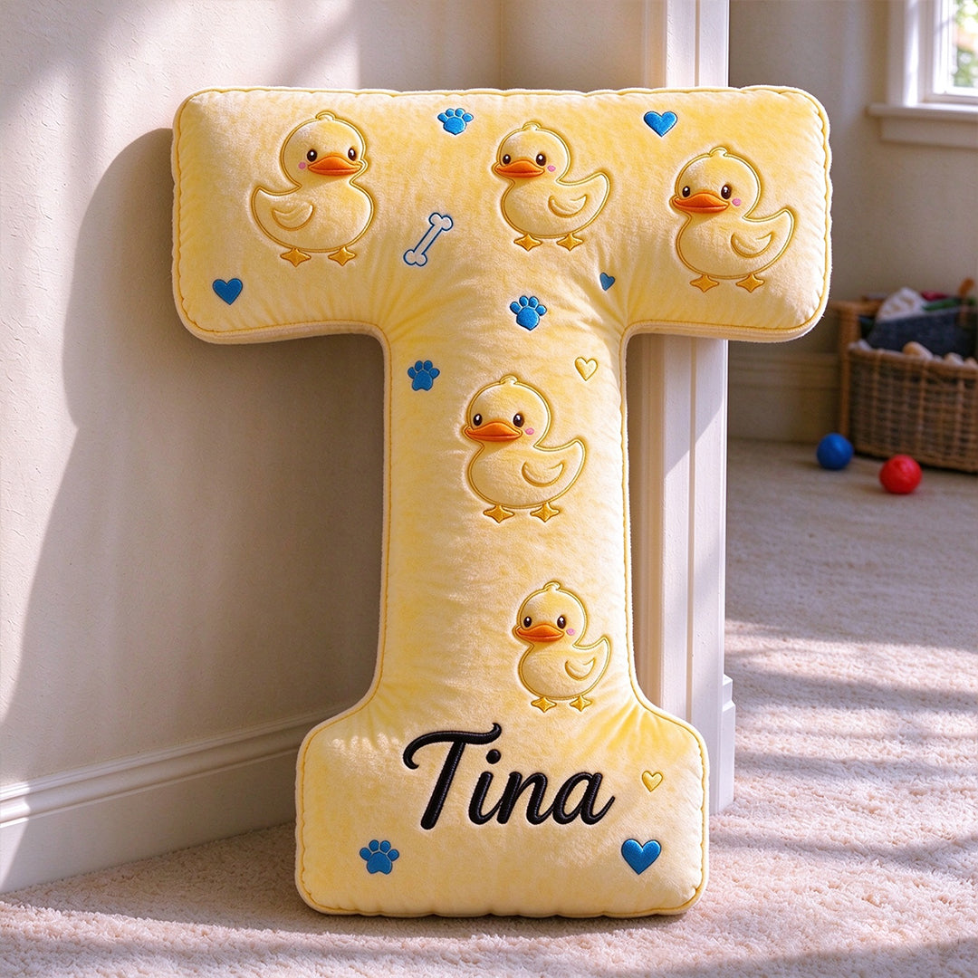 Personalized Duck Print Letter Plush Toy for Pets