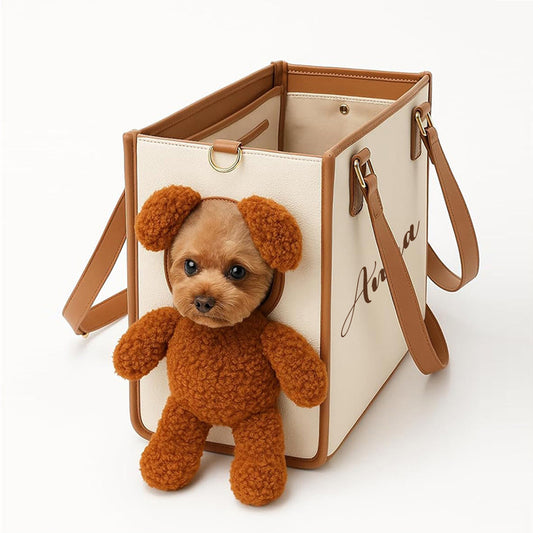Personalized Cute Plush Pet Head-Peeking Doll Bag