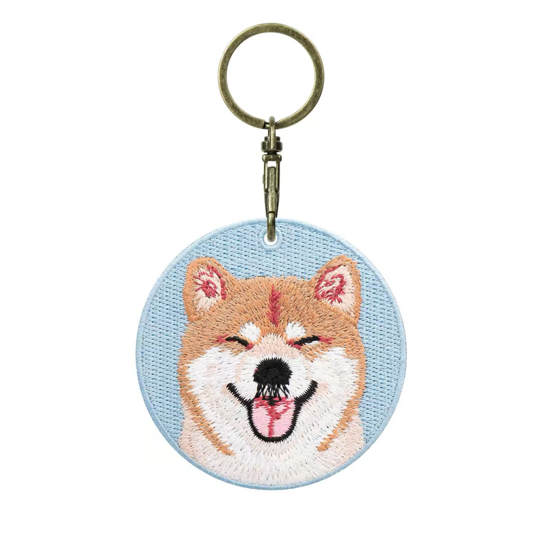 Personalized Custom Embroidered Pet Portrait Keychain