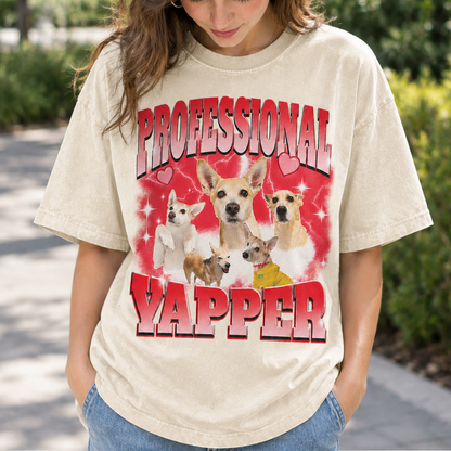 Custom Professional Yapper Pet Portrait Washed T-Shirt