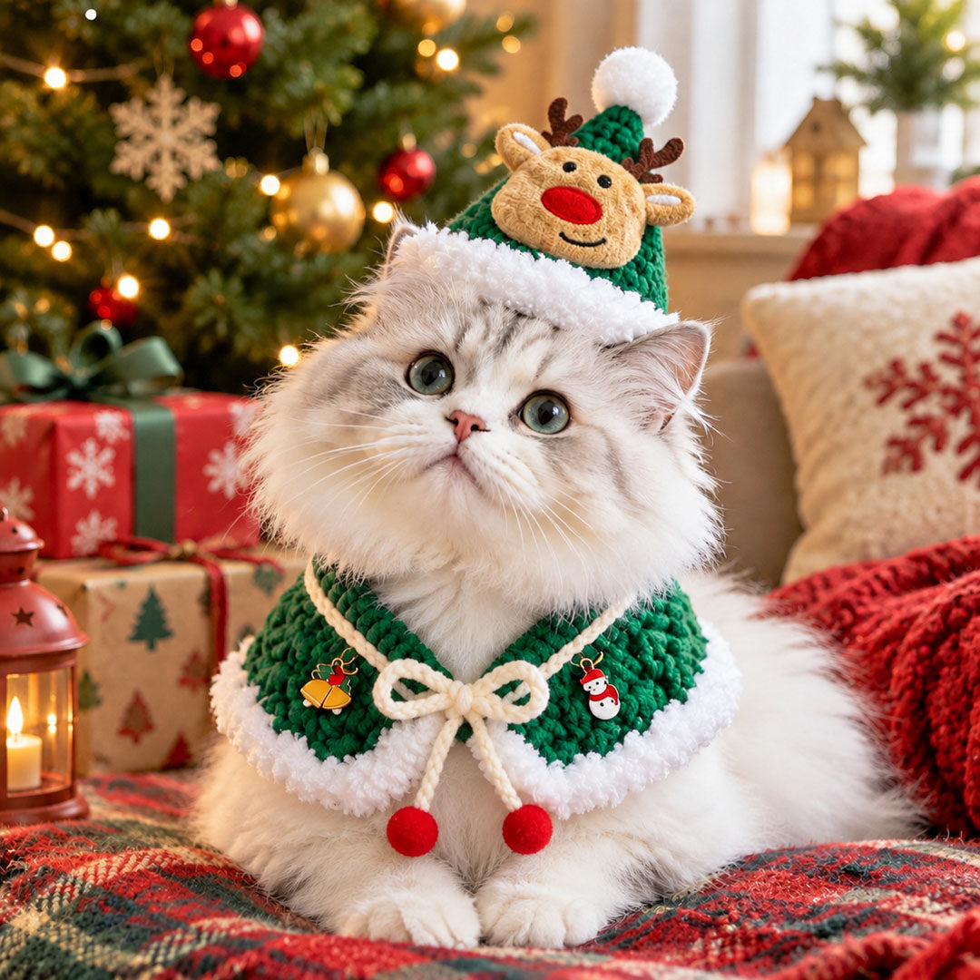 Christmas Pet Knit Scarf & Hat