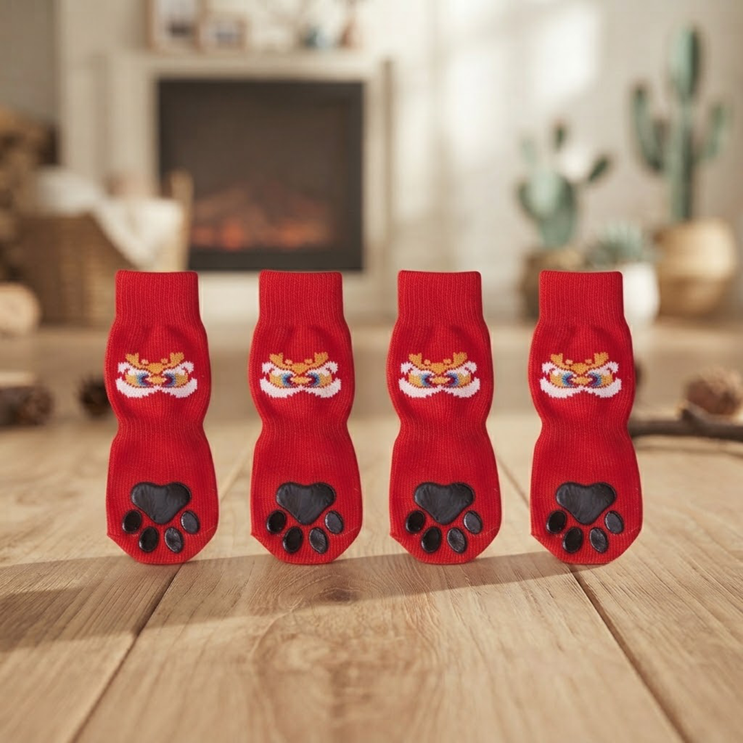 Christmas Dog Socks with Straps