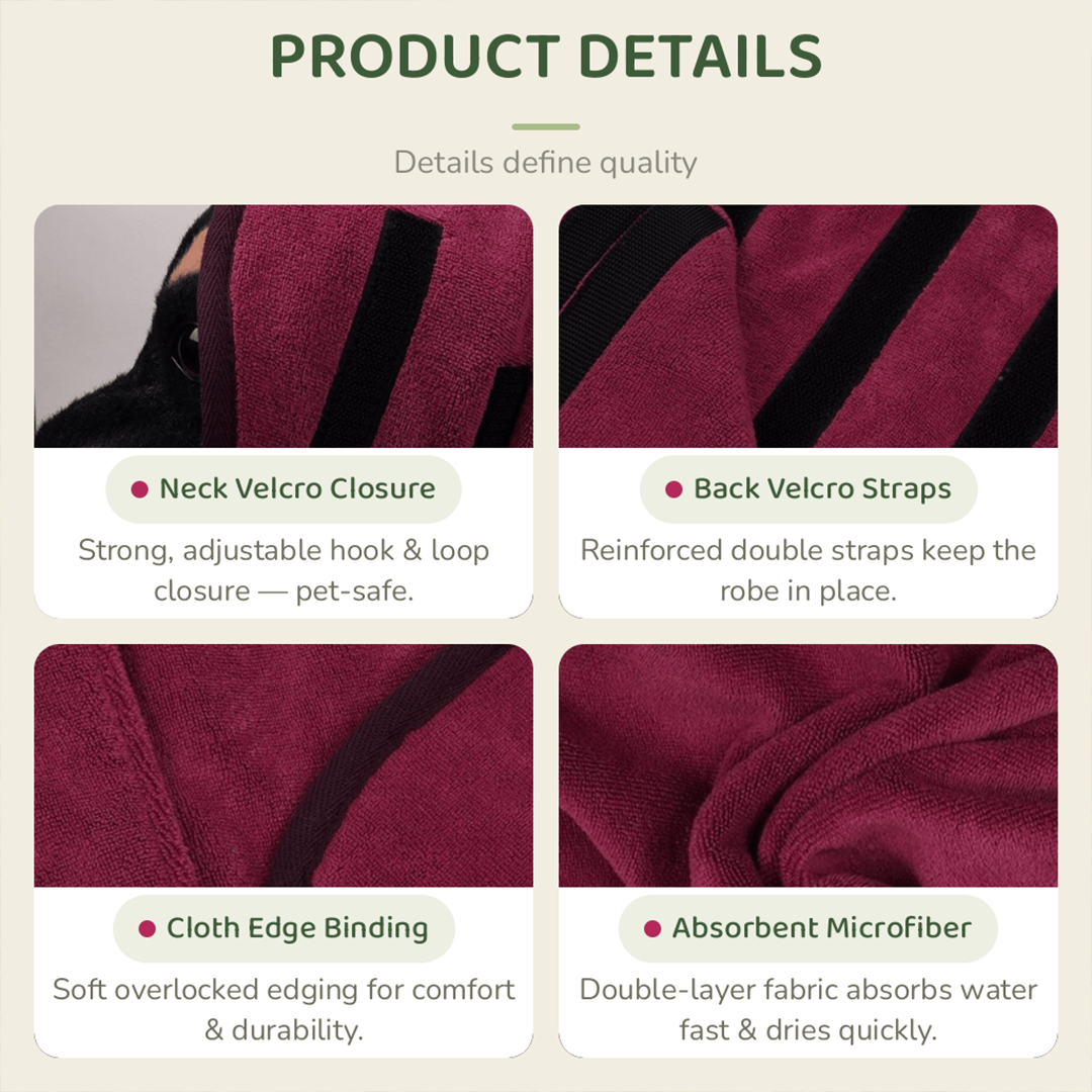 Personalized Hooded Microfiber Dog Bathrobe