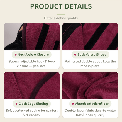 Personalized Hooded Microfiber Dog Bathrobe
