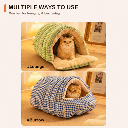 Puptailor Personalized Plush Warm Pet Cave Bed-Detachable Cozy Pet House for Cats Small Dogs