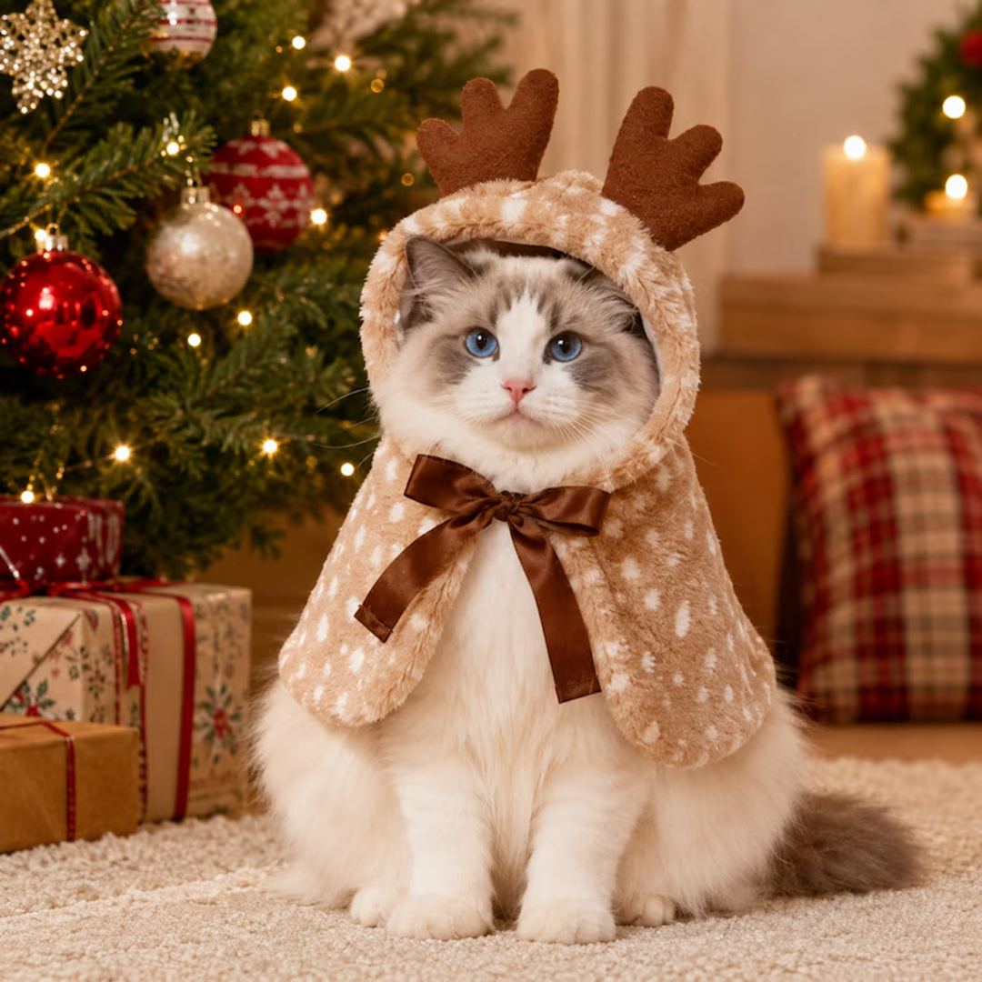 Reindeer Cape Costume for Small Dogs & Cats