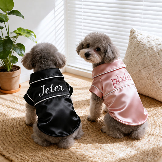 Personalized Luxury Satin Dog Pajamas With Name