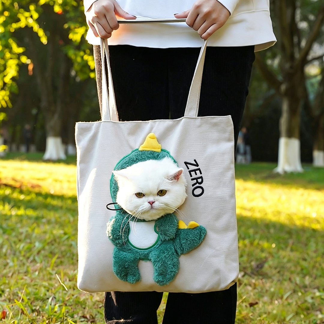 Personalized Embroidered Name Cute Cartoon Pet Tote Bag