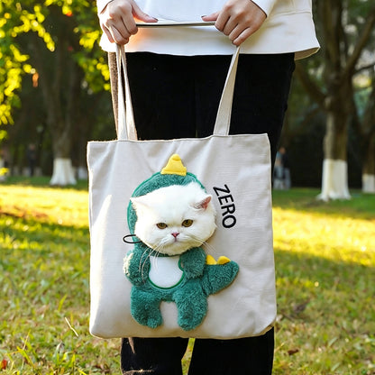 Personalized Embroidered Name Cute Cartoon Pet Tote Bag