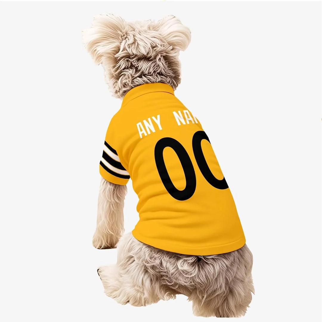 Puptailor Personalized Pittsburgh Dog T-Shirt Jersey with Name and Number Gifts