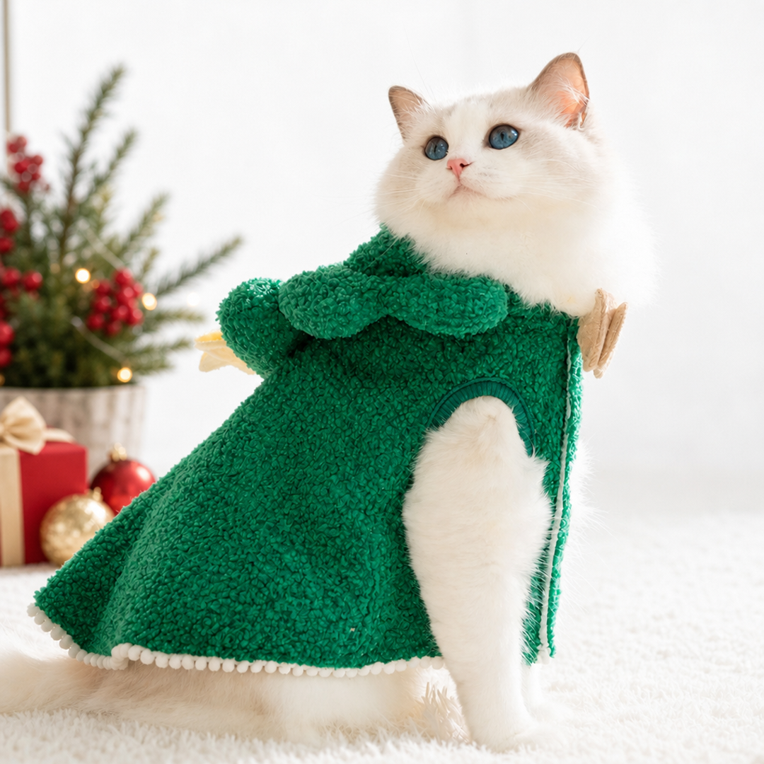 Personalized Christmas Sherpa Hooded Pet Cape