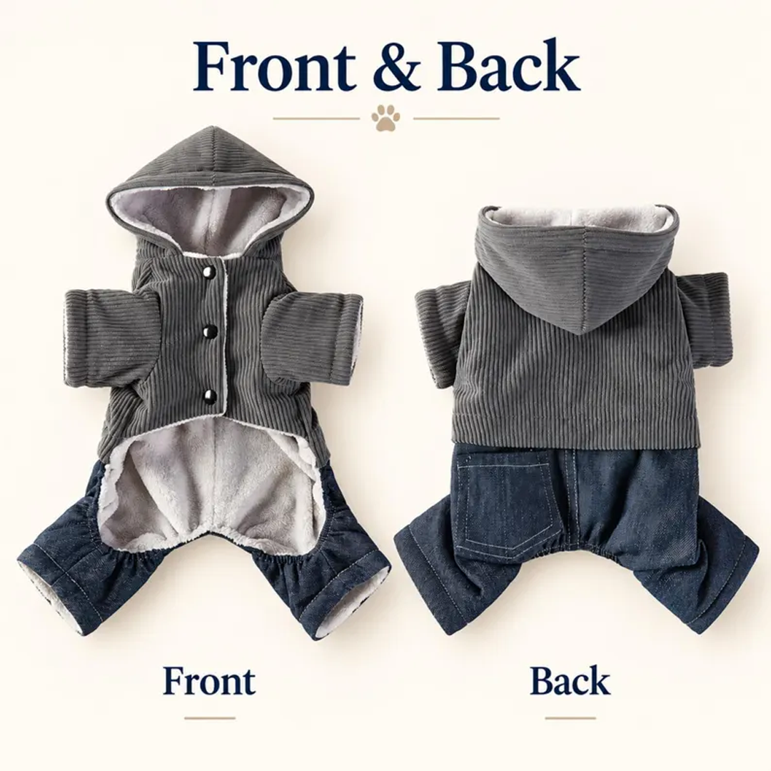 Personalized Corduroy Denim Dog Overalls