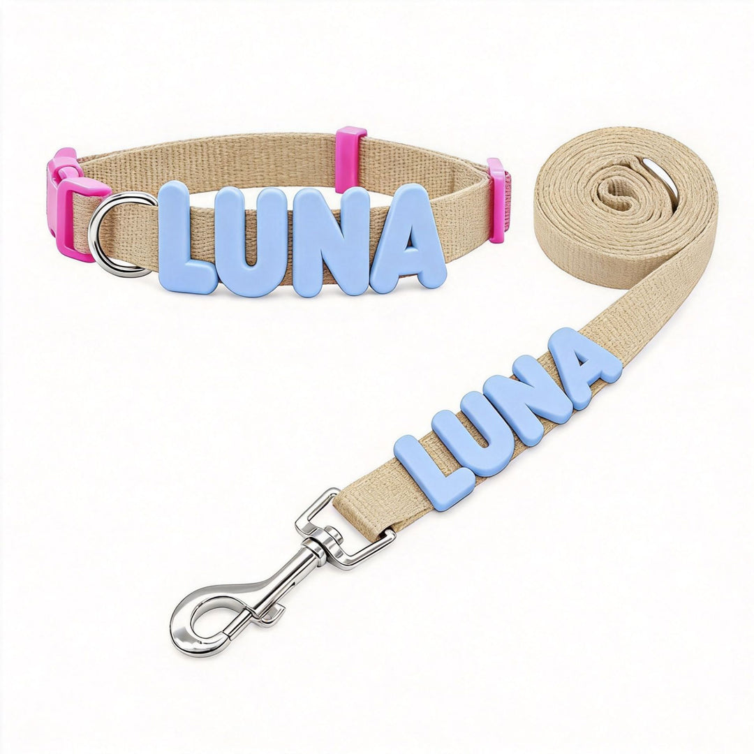 Personalized Letter Pet Leash and Collar Set