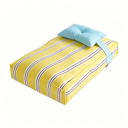 Personalized Waterproof Striped Pet Bed with Pillow