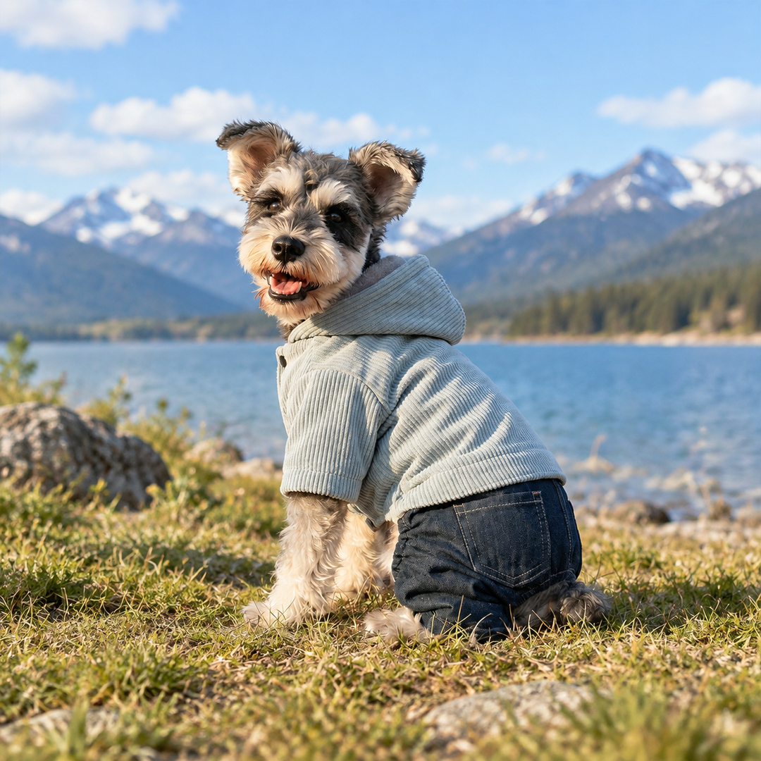 Personalized Corduroy Denim Dog Overalls