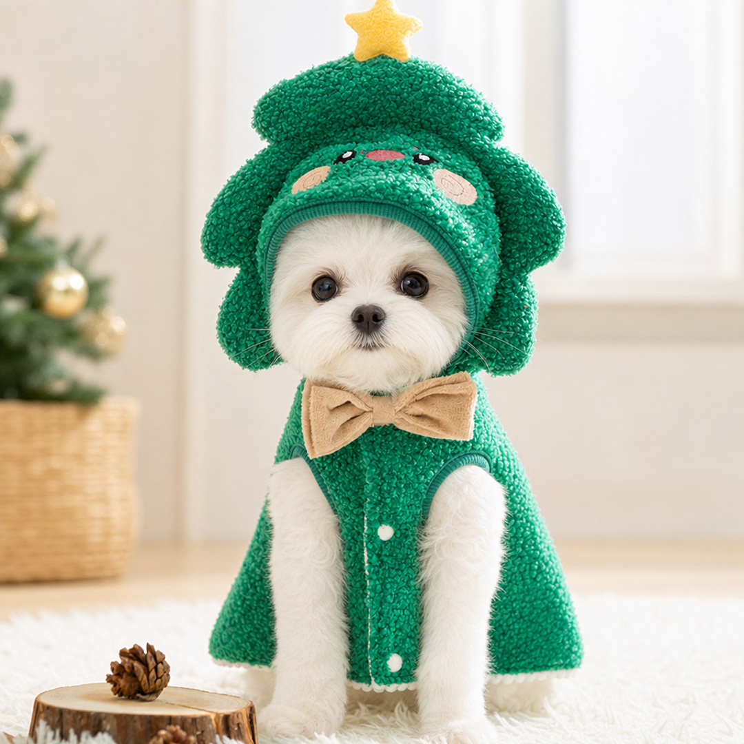 Personalized Christmas Sherpa Hooded Pet Cape