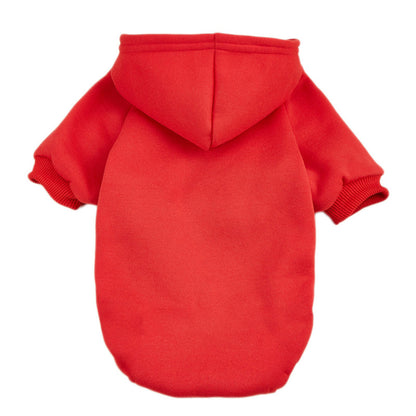 Personalized Embroidery Solid-Color Warm Pet Hoodie