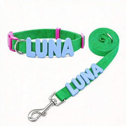 Personalized Letter Pet Leash and Collar Set