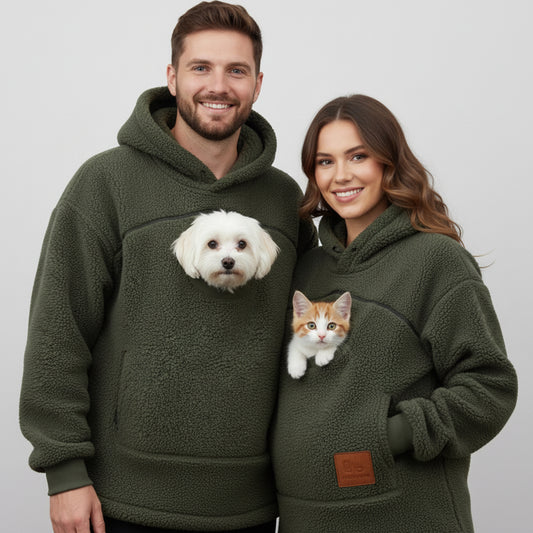 Oversized Fleece Pet Carrier Hoodie