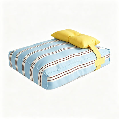 Personalized Waterproof Striped Pet Bed with Pillow