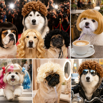 Puptailor Personalized Fun Pet Wigs for Halloween Cosplay